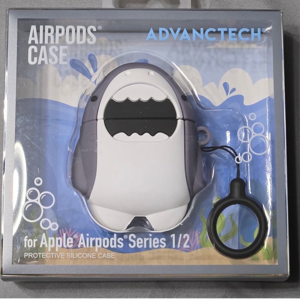 ADVANCTECH Shark Protective Silicone Case for Apple AirPods Series 1/2
